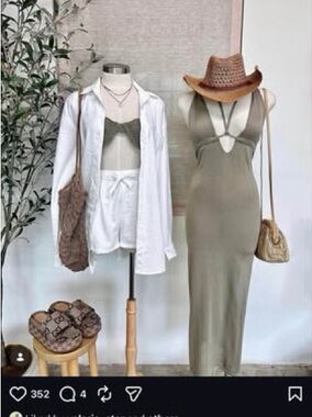 Olive Green Cutout Maxi Dress